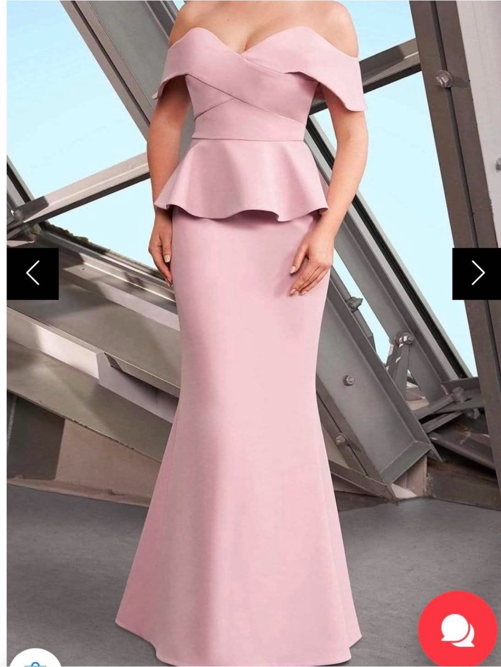 Elegant One-Shoulder Peplum Evening Dress in Blush Pink